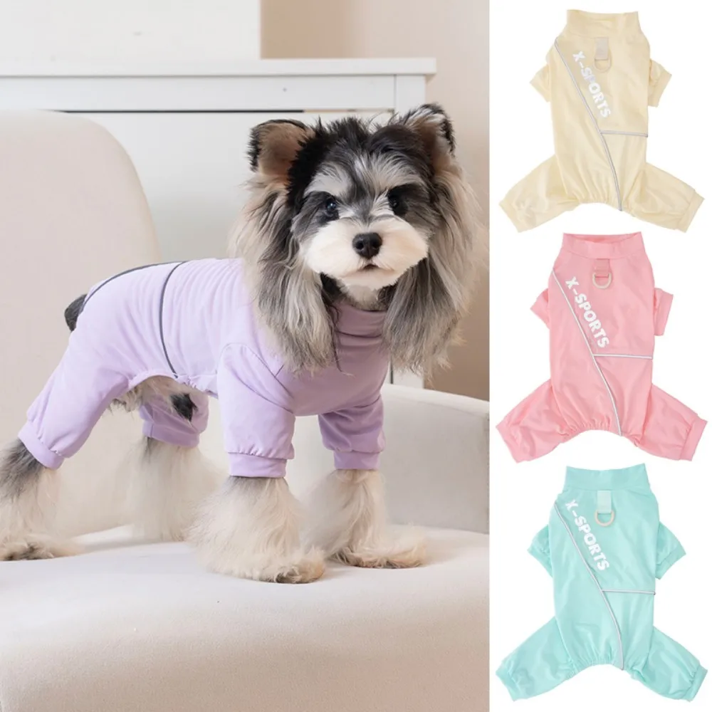 

Spring Summer Dog Jumpsuits, Reflective Four Legged Onesies Soft Pet Pajamas Rompers for Small Dogs Cats Puppies