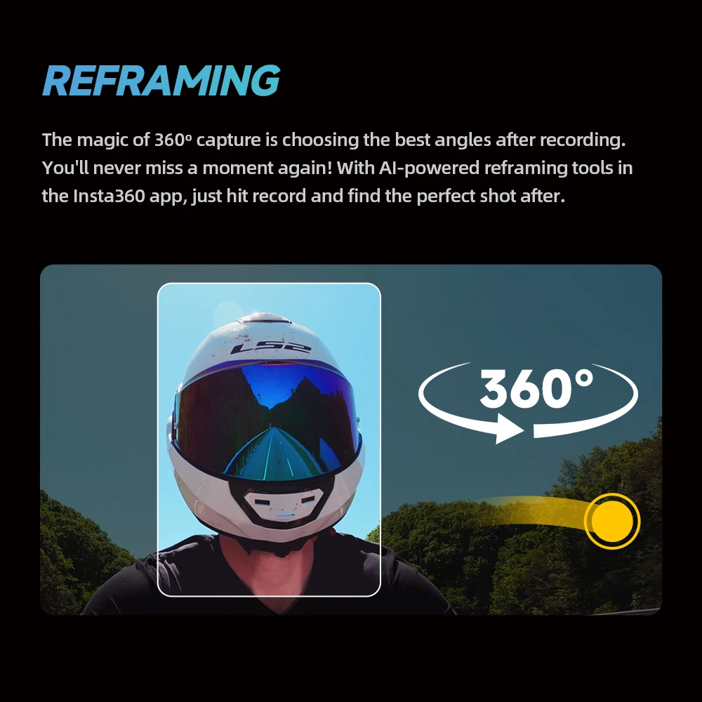 Insta360 - X4 كاميرا رياضية كاميرا الحركة 8K فيديو 10M مقاومة للماء تثبيت FlowState Insta 360 X4 كاميرا رياضية #5