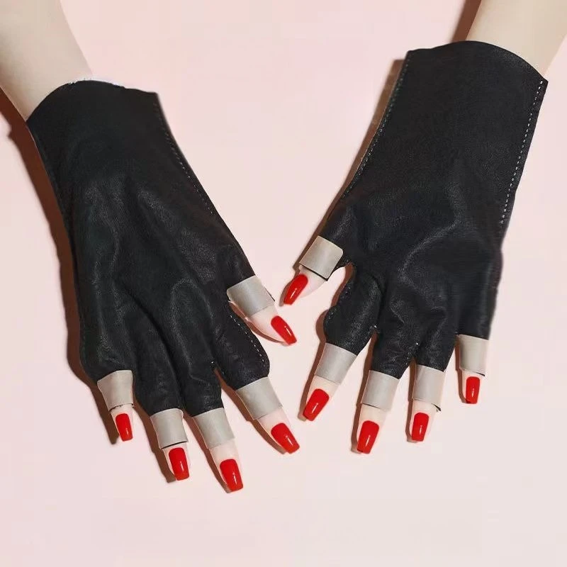UV Protection Half Finger Manicure Gloves, Disposable Nail Tool Prevent Skin Darkening from Nail Dryer