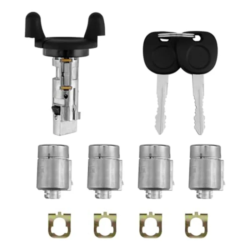 DT42-Four Door Lock Cylinders& Ignition Switch Lock Cylinder With 2 Keys For 2001- 2007 Chevy Express 1500/2500/3500 704600