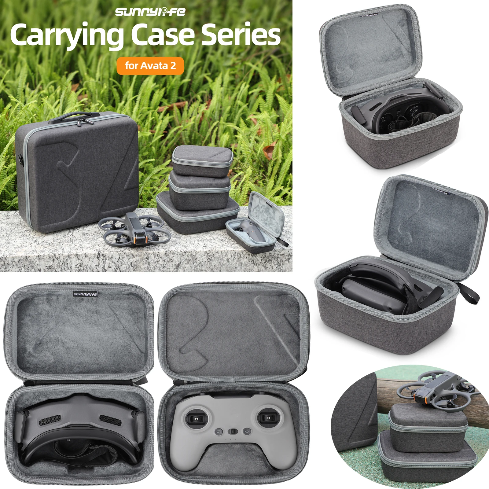 Sunnylife Storage Handbag for DJI Avata 2 Goggles 3 Portable Carrying Case Shoulder Bag for DJI Avata FPV Control 2 3 Travel Box