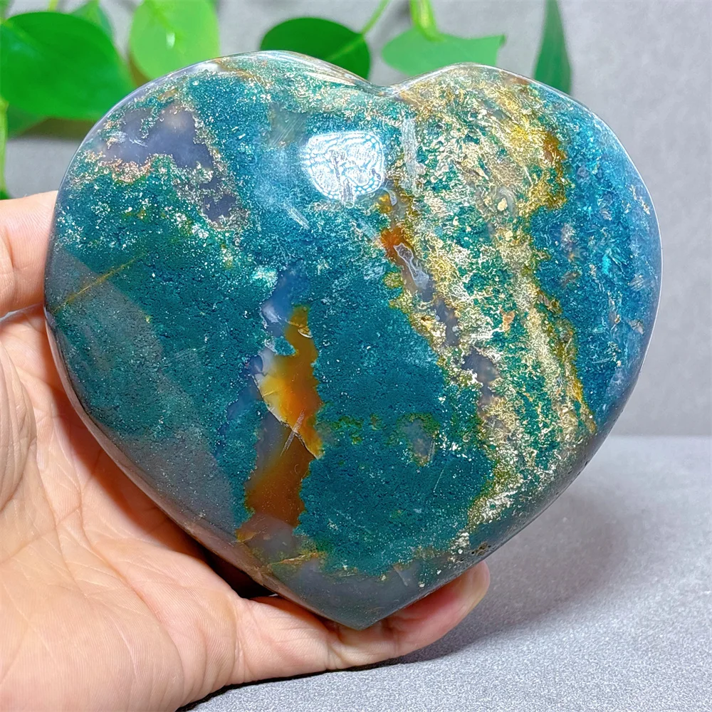 

Ocean Jasper Heart Crystal Natural Stone Quartz Stone Minerals Home Garden Decoration Reiki Energy Healing Craft Gifts Luck Big