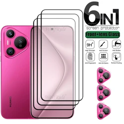 6-in-1 für Huawei Pura 70 Glas Huawei Pura 70 gehärtetes Glas 9h HD Full Cover Kleber Displays chutz folie Huawei Pura 70 Linse Glas