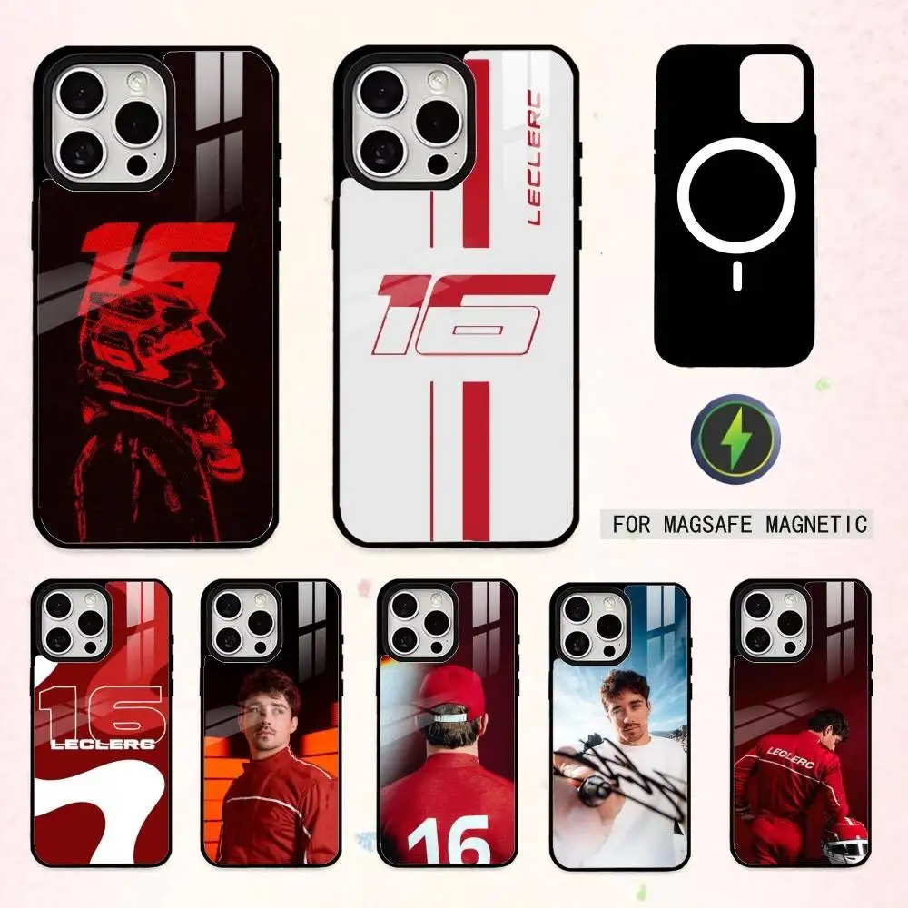 

Чехол для телефона R-Racing C-Charles L-Leclercs для iPhone 17, 16, 15, 14, 13, 12, 11 Plus, Pro Max, магнитный, для беспроводной зарядки Magsafe
