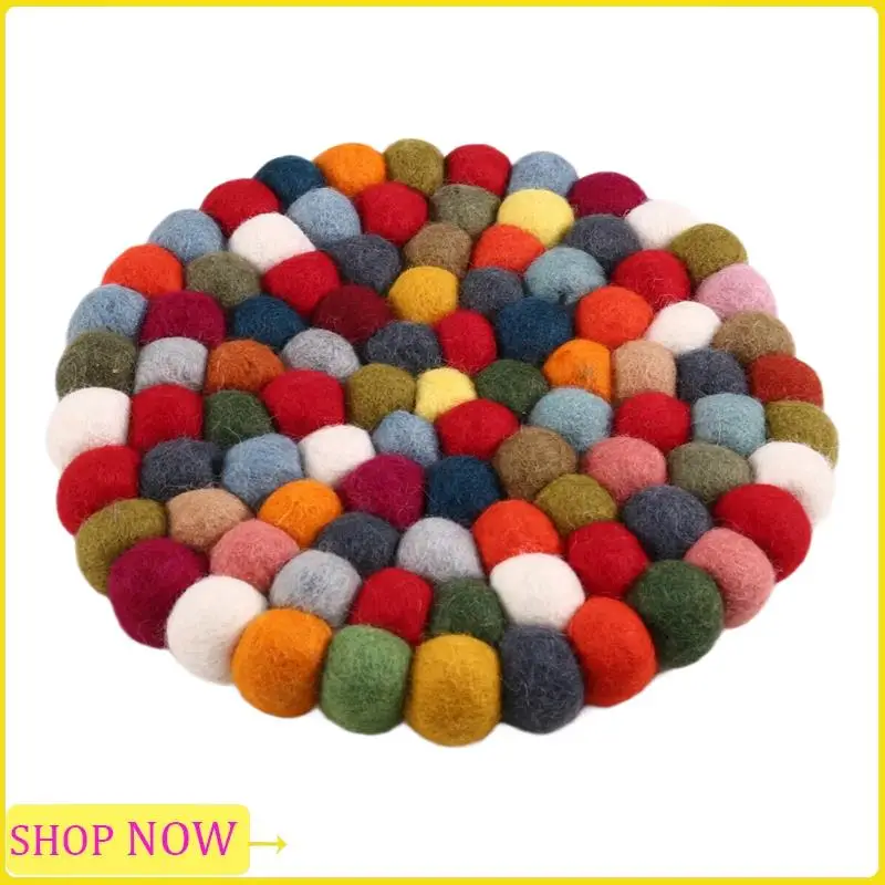 Handmade Colored Wool Felt Singing Bowl Mat Buddhist Tibetan Singing Bowls Round Mats Percussion Instruments Accessories