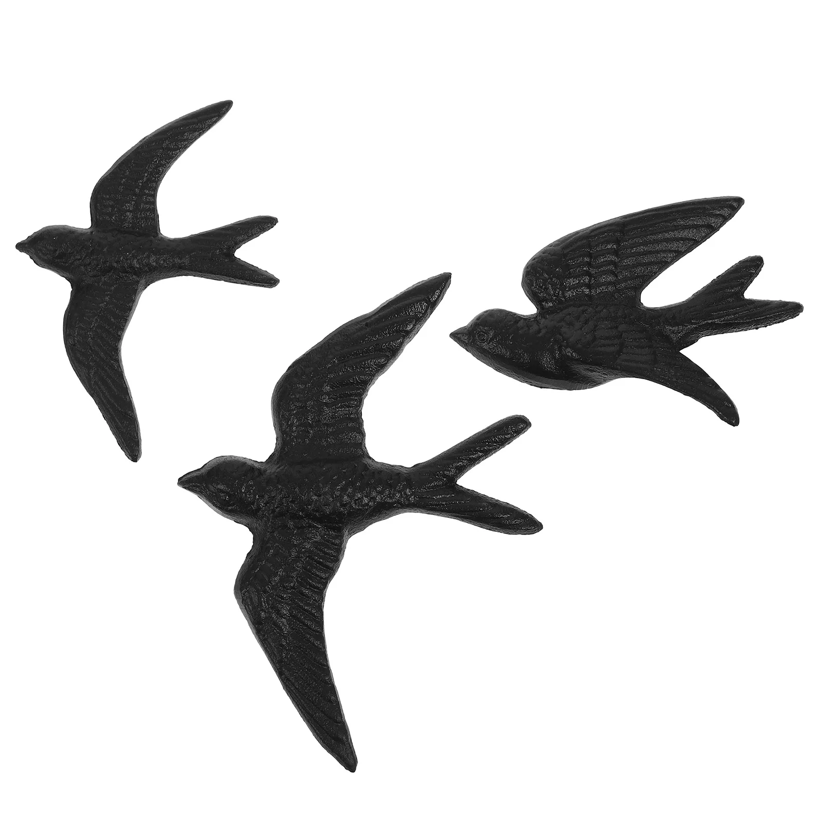 

3Pcs Metal Birds Wall Decorations Cast Iron Craft Wall Decoration Vintage Bird Decors Artificial 3d Bird For Home Office Garden
