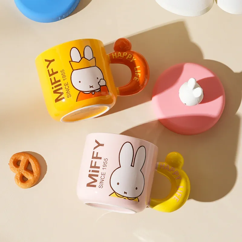 MIFFY Miffy Exquisite Ceramics Originality Mug Bring A Doll Cup Lid Household Lovely Male Female Student Office Water Cup Gift