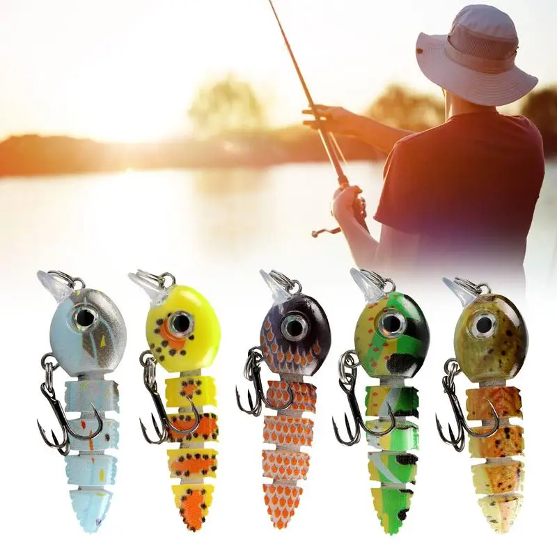 Fishing Lures Bait For Bass Trout Bionic 5 Section Fish Baits Animated Segmented Bionic Fishing Lure Sinking Swimbaits Hard Bait