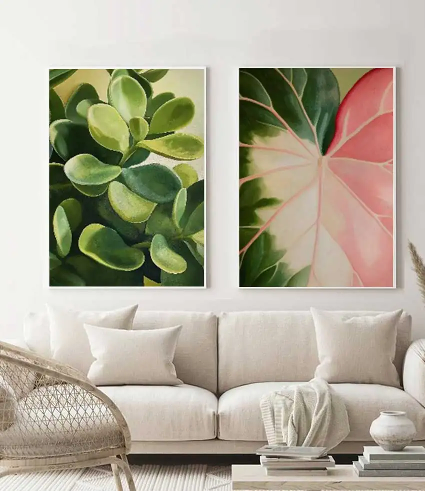 Succulent Peony Canvas Wall Art - Botanical Floral Print - Modern Home Decor - Ideal Housewarming Gift