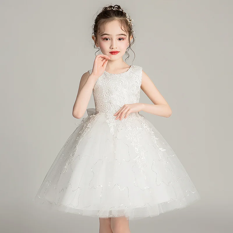 

Summer Flower Girl Wedding Dress Princess Dress Children Host Piano Performance Dress