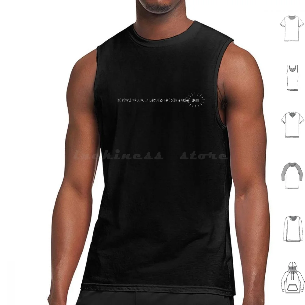 The People Walking In Darkness Have Seen A Great Light Tank Tops Print Cotton Jesus Light Darkness Nativity Christmas