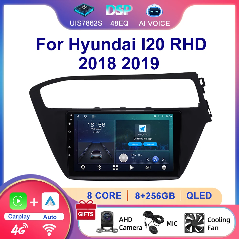 Witfighter 6GB+128GB QLED 4G LTE DSP Wireless Carplay Car Multimedia Stereo Android Car Radio For Hyundai I20 2018 2019 RHD