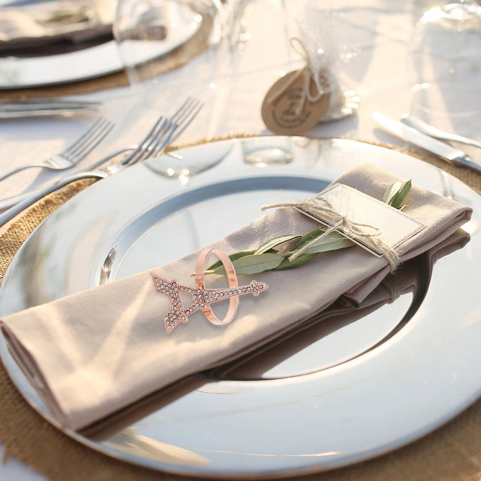 

6pcs Alloy Napkin Rings Wear-Resistant Serviette Buckles Elegant Party Banquet Restaurant Home Use Reusable Napkin