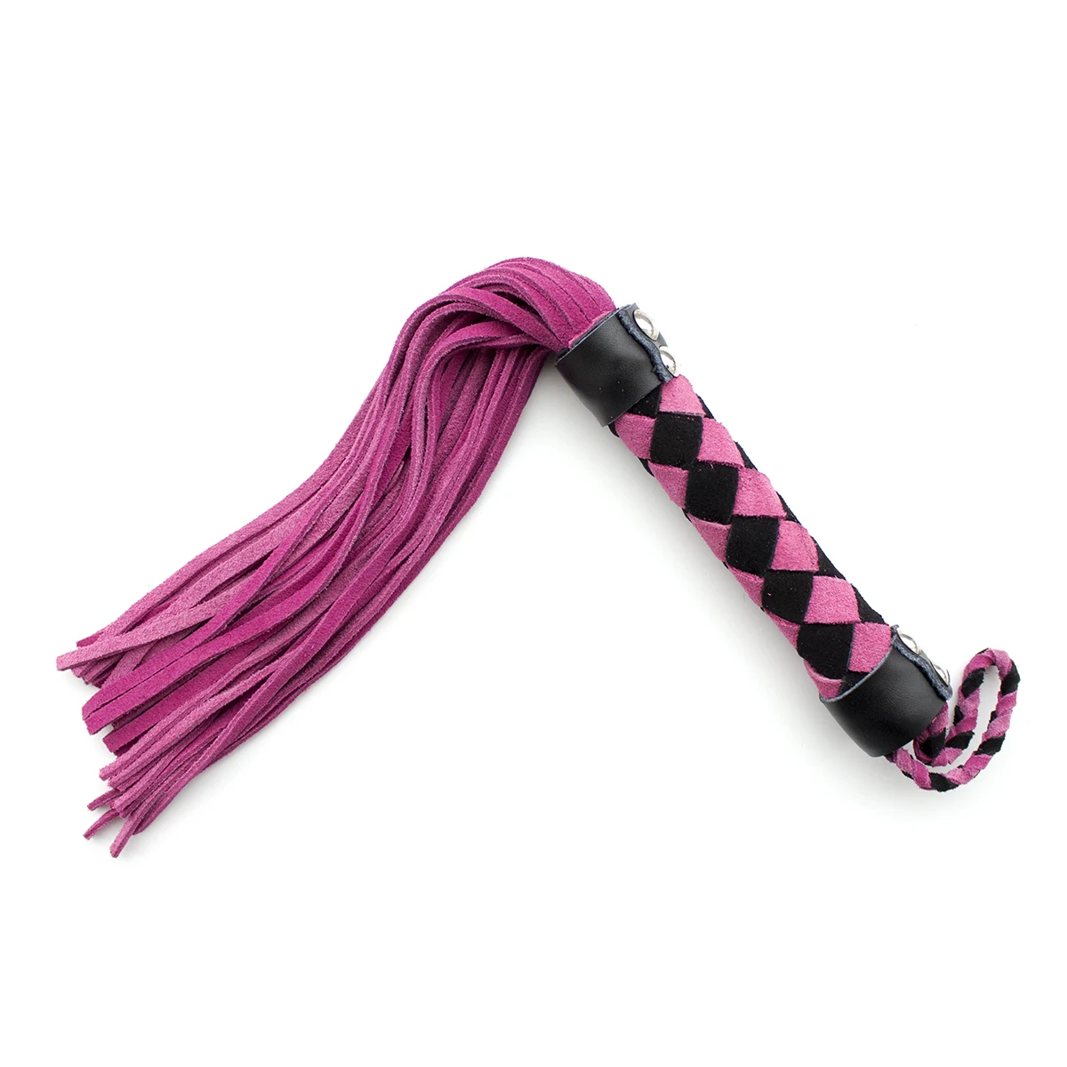 

VaHppy Genuine Leather Whip SM BDSM Sex Games Toys Role Play 38CM 120G Tassel Tail Cowhide Braided Handle 7colors