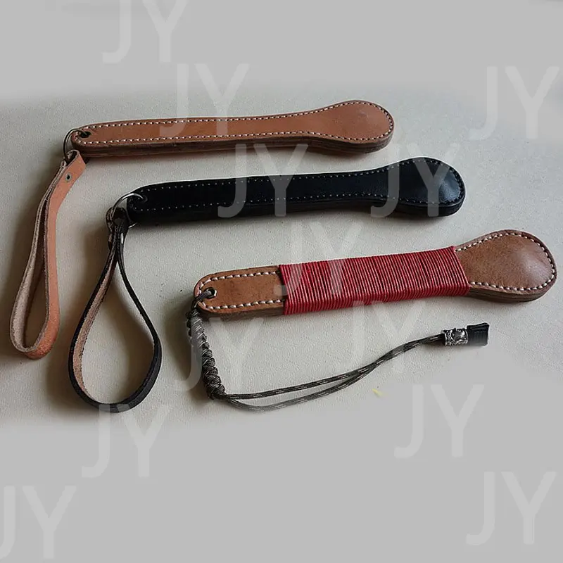 1pcs-outdoor-edc-boston-leather-racket-portable-tool-with-hand-rope-self-defense-tools-creative-gift-for-women