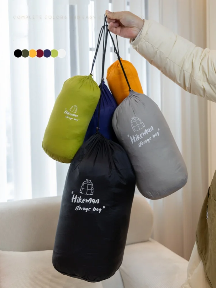 التخييم في الهواء الطلق أسفل سترة حقيبة التخزين الملابس المحمولة حقيبة ضغط السفر الرباط حقيبة التخزين