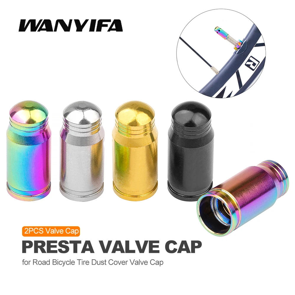 

Wanyifa 2PCS Titanium Alloy Presta Valve Cap for Road Bicycle Tire Dust Cover Valve Cap