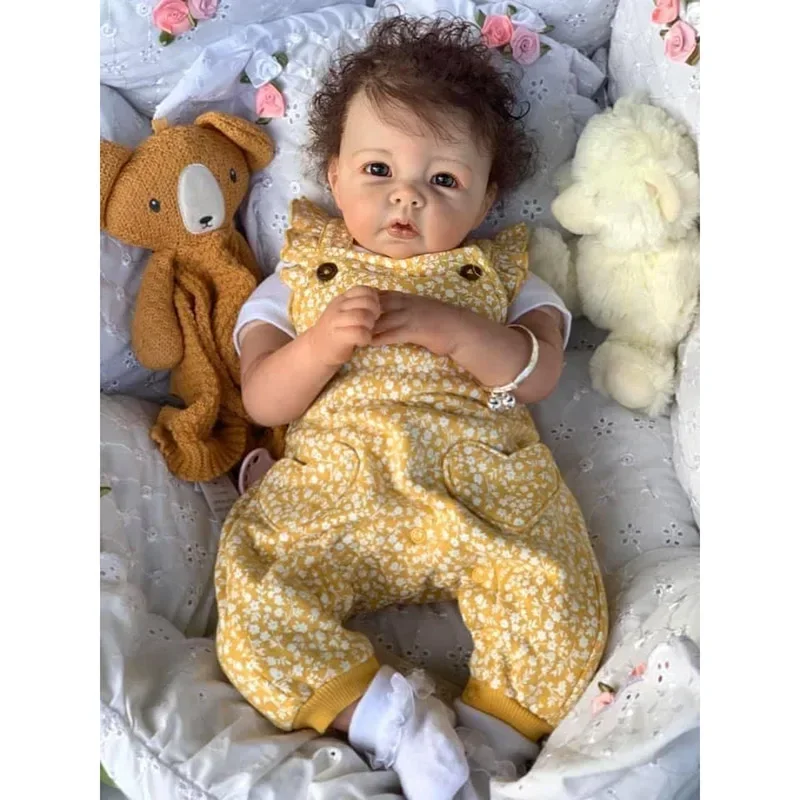 Poupée bébé Reborn Lucas, 50cm, image réelle, corps doux réaliste, fait à la main avec peau 3D, peinture Genesis, veines visibles multiples