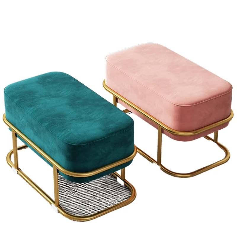 

Metal Nordic Step Stool Modern Living Room Decorative Makeup Rectangle Bathroom Foot Stool Pedicure Tabouret Patio Furniture