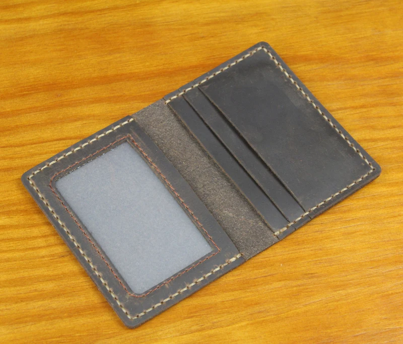 Handmade Vintage Genuine leather Card Wallet Men's Card Holder Women Credit Card Holder Card ID Holder Leather Bus Card Sleeve