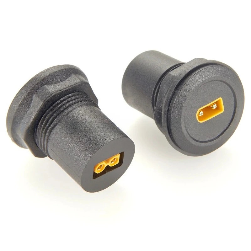 XT30 Male to Female Connector Adapter 22mm Round Panle Mount D-Type Mounting Holes Converter for RC Drone Model 10 sold