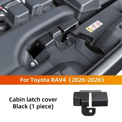 For Toyota RAV4 2026-2028 Engine Bay Hood Lock Cover ABS Black Protector Cap Trim Car Exterior Accessories Protection Upgrade
