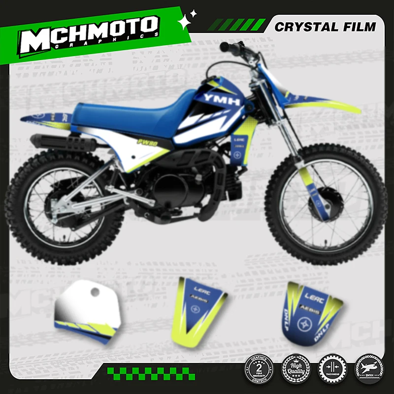 

MCHMFG For YAMAHA PW80 PW 80 Full Set Motorcycle Grsphics Decal Adhesive Stickers Kits Number Name Custom