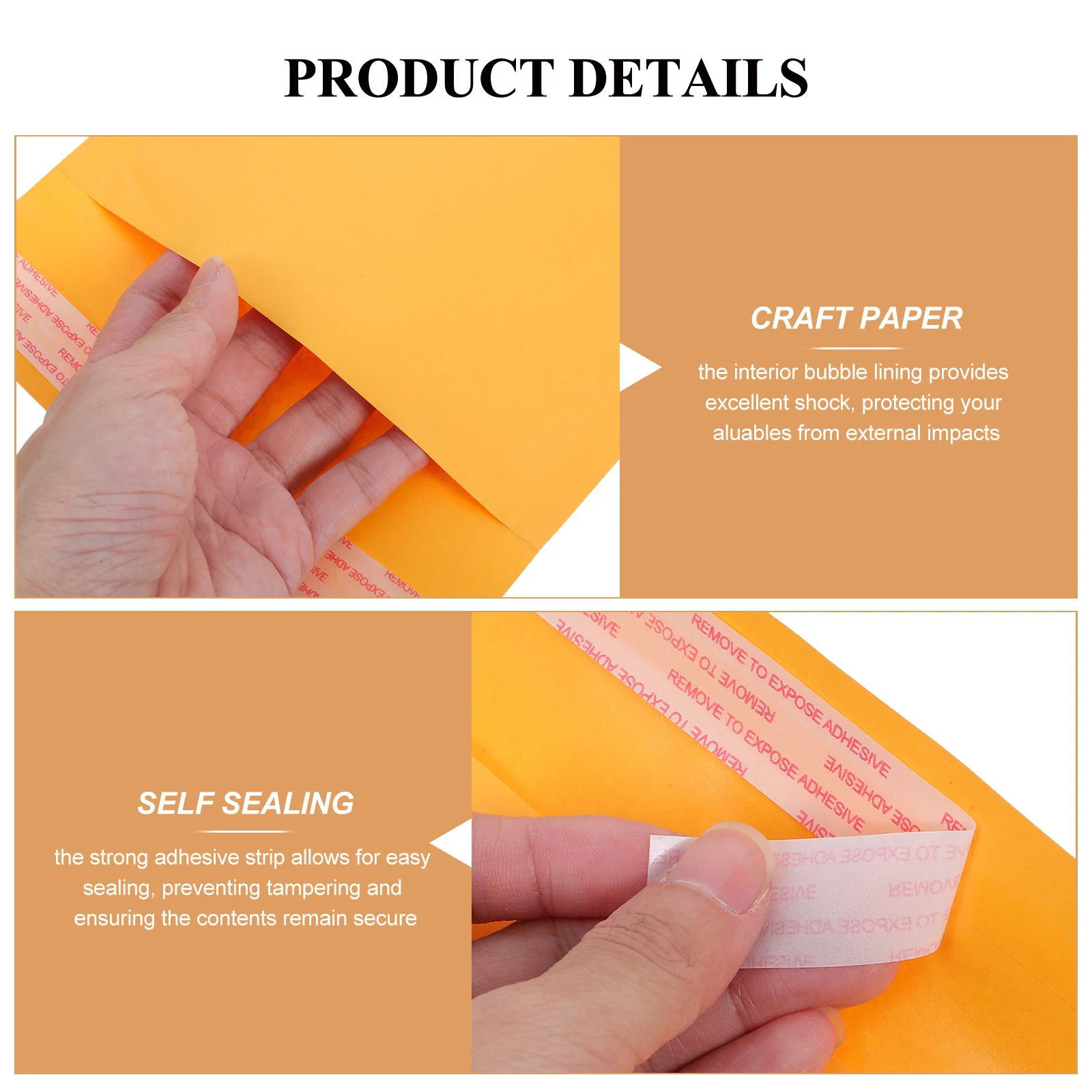 25 個黄色クラフトバブルメーラーセルフシールパッド入り封筒保護配送郵送封筒クラフト紙エクスプレスバッグ