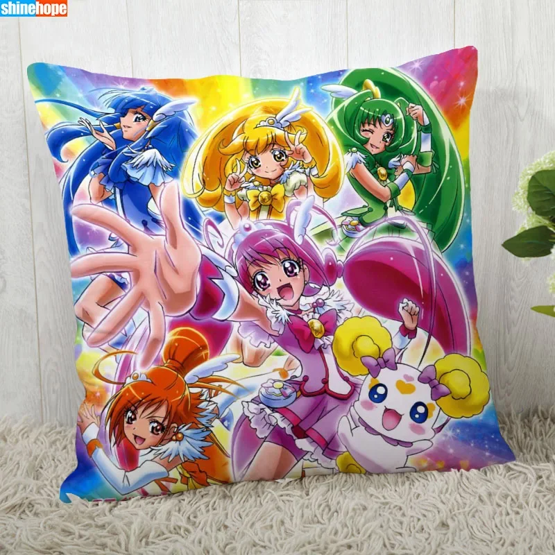 45X45cm Smile Precure Anime Pillow Cover Customize Pillowcase Modern Home Decorative Pillow Case For Living Room 2020.08.17