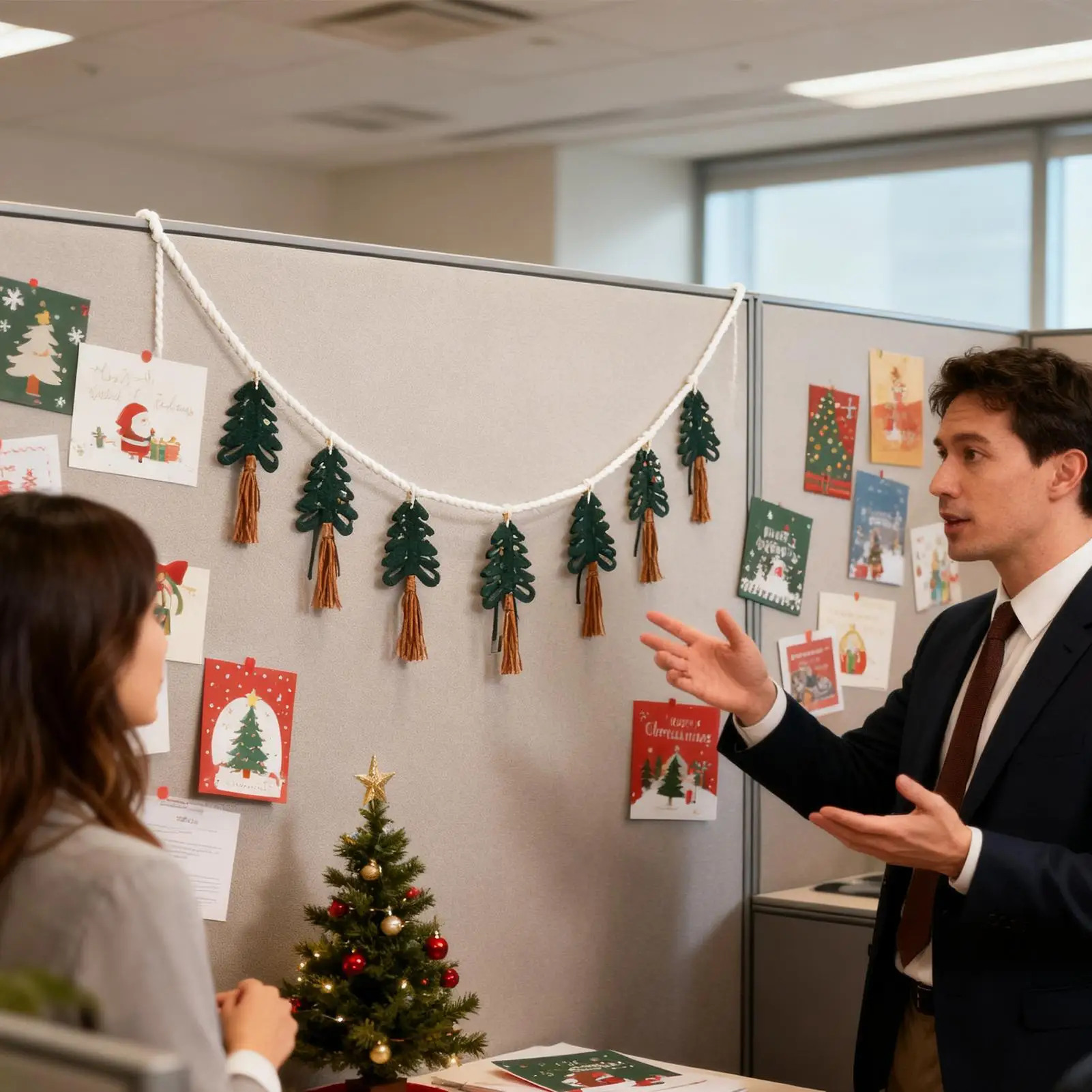 

Christmas Tapestry Boho Home Decor With Tassels Stars Winter Woven Farmhouse Ornaments For Living Room Doorway Bedroom Entryway