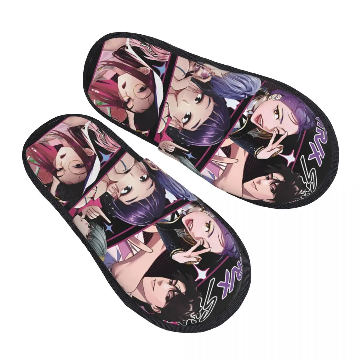 

Kpop Demon Hunters Huntrix Cozy Scuff Memory Foam Slippers Women Spa House Shoes