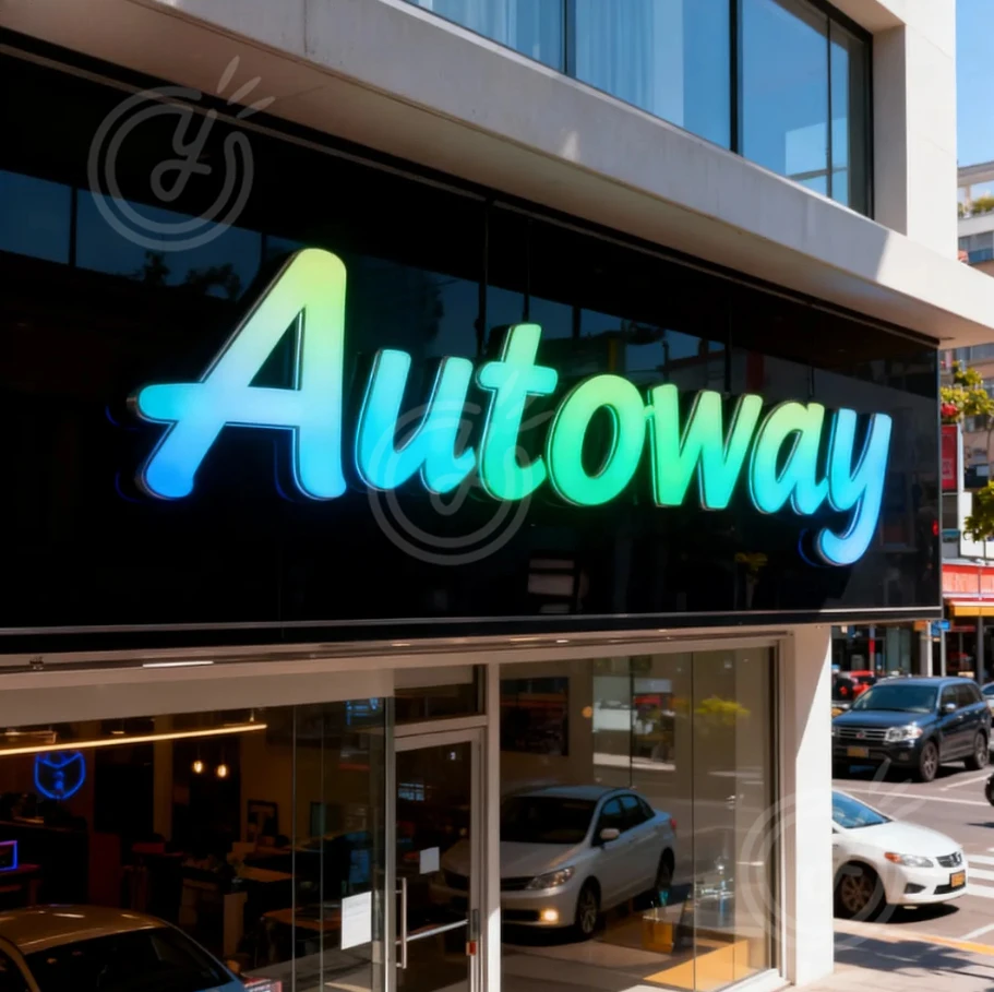 مخصص في الهواء الطلق الأعمال RGB LED تسجيل مضيئة لوحة مقاومة للماء لمتجر السيارات تصميم الإعلان رسالة تسجيل الضوء #3