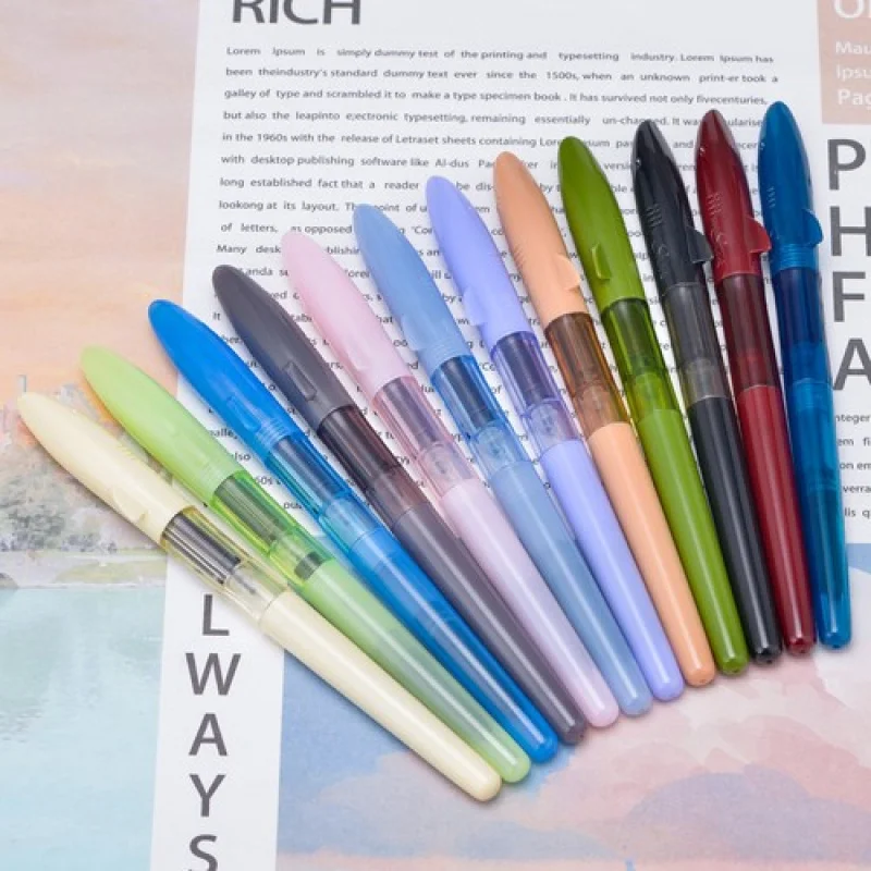 A+ 12 PCS Jinhao Shark Pluma estilográfica Punta fina y convertidor con caja de regalo
