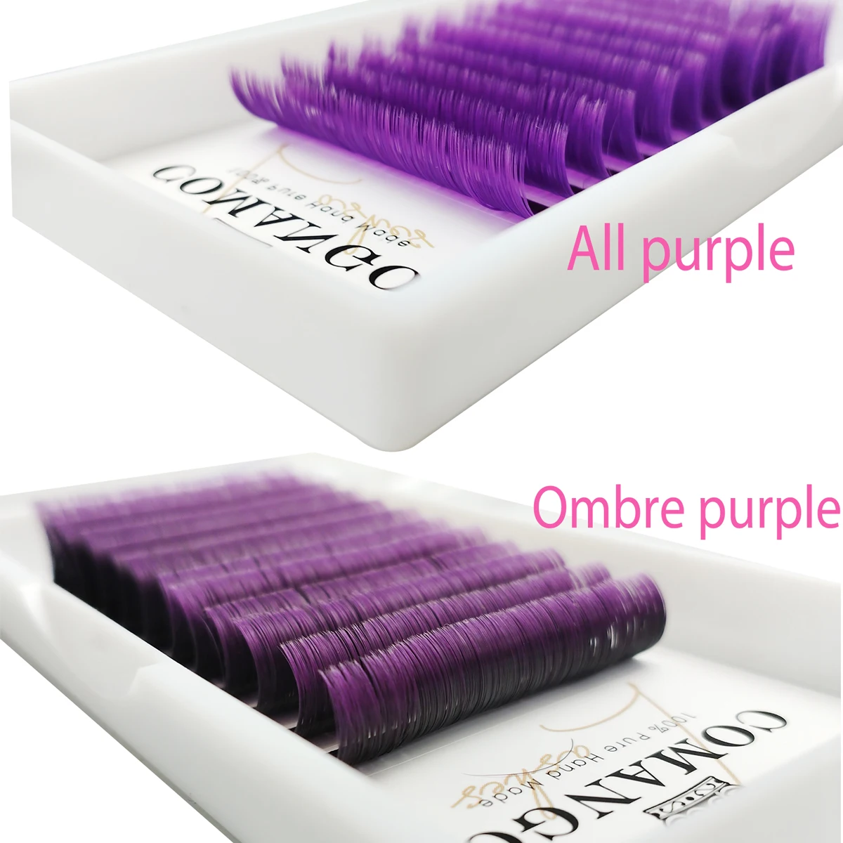 Gradient Purple Easy Fanning Eyelashes Extension Soft Auto-Flowering Makeup Ombre Blooming Lashes Volume Fast Pre-bonded Lash