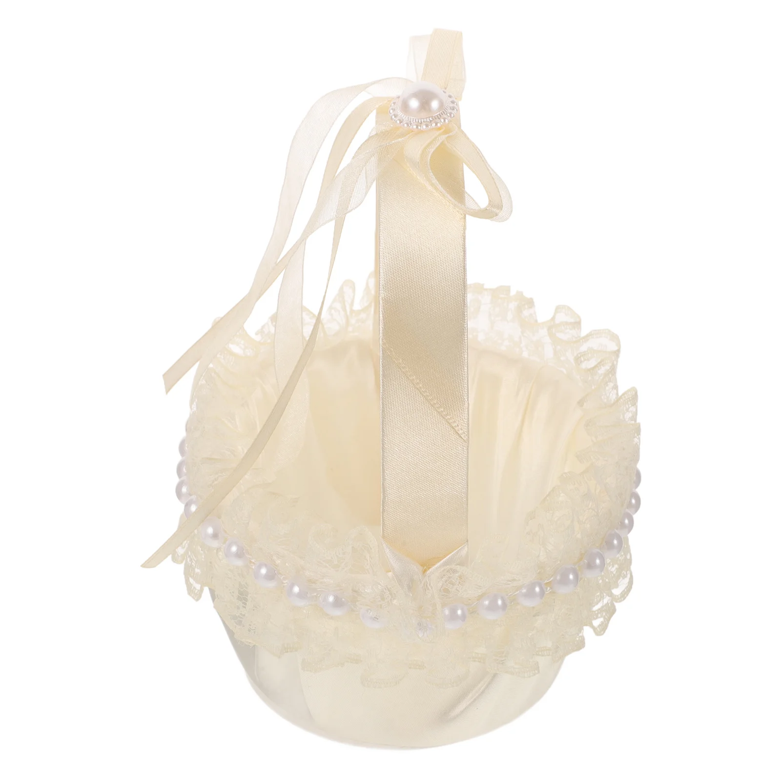 

Wedding Flower Basket Fabric Small Bride Bridesmaid Accessories Rustic Girl Satin Customizable Decor Photo Prop Wedding Party