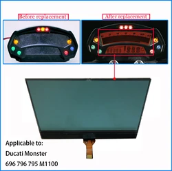 New LCD For Ducati Monster 696 796 795 M1100 Speedometer Lcdscreen Instrument Display Screen Motorcycle Parts