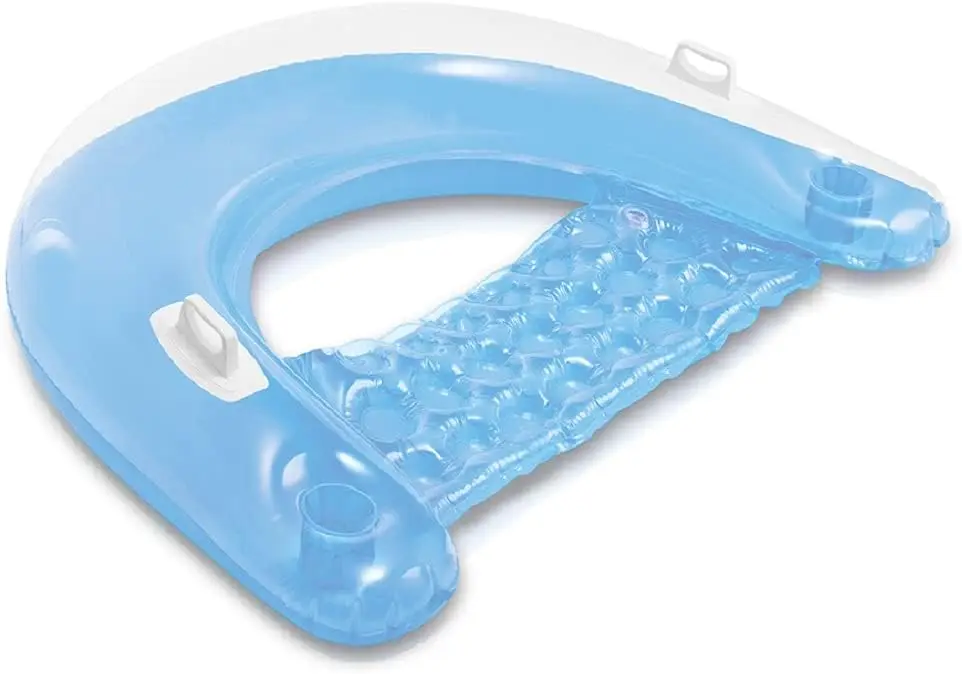 

Inflatable Pool Lounge with Cup Holders, 60" x 39", 220 lb Capacity