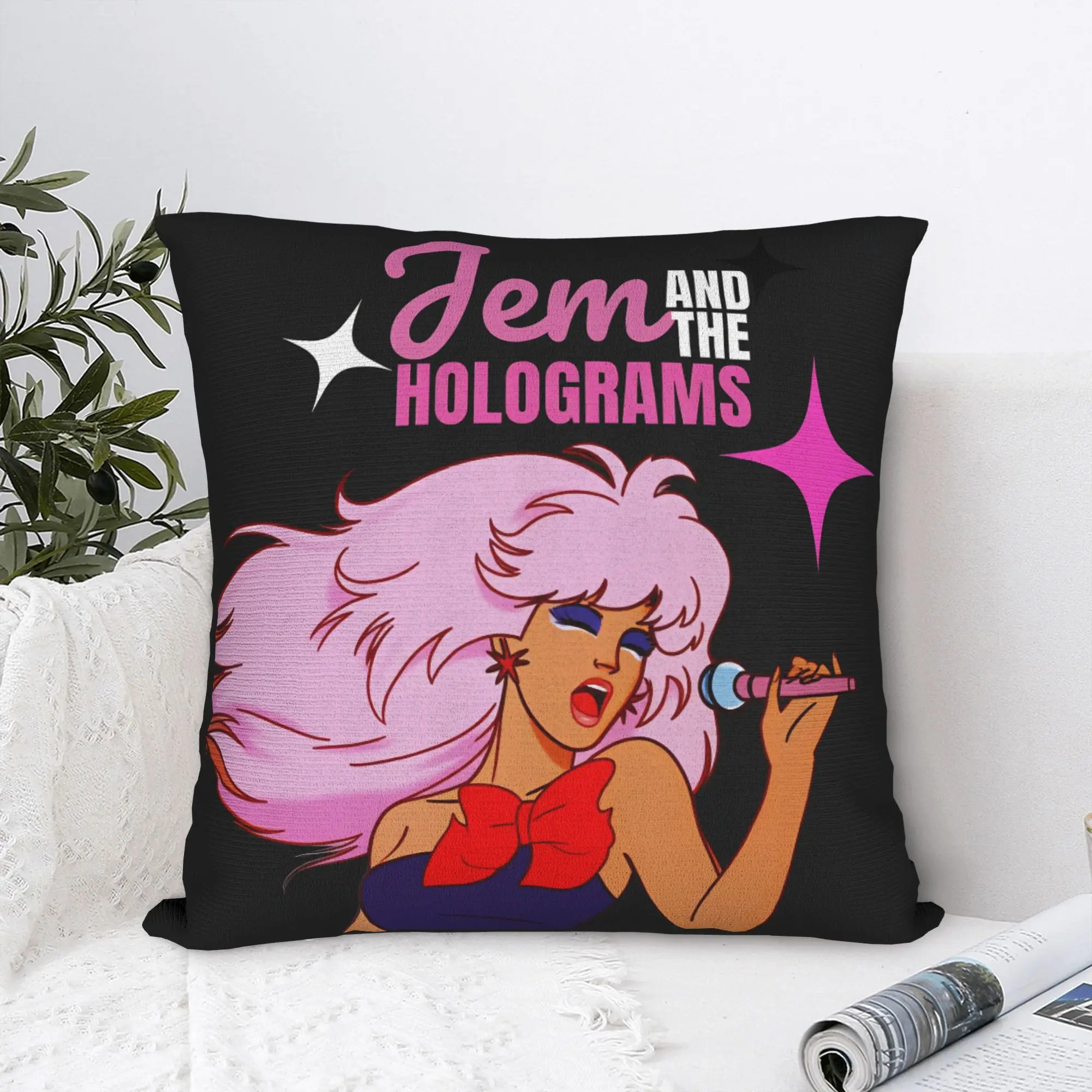 Kpop Jem and the Holograms Pillow Case  Design Pillow Cover For Sofa Car Home Decor Kawaii Pillowcases