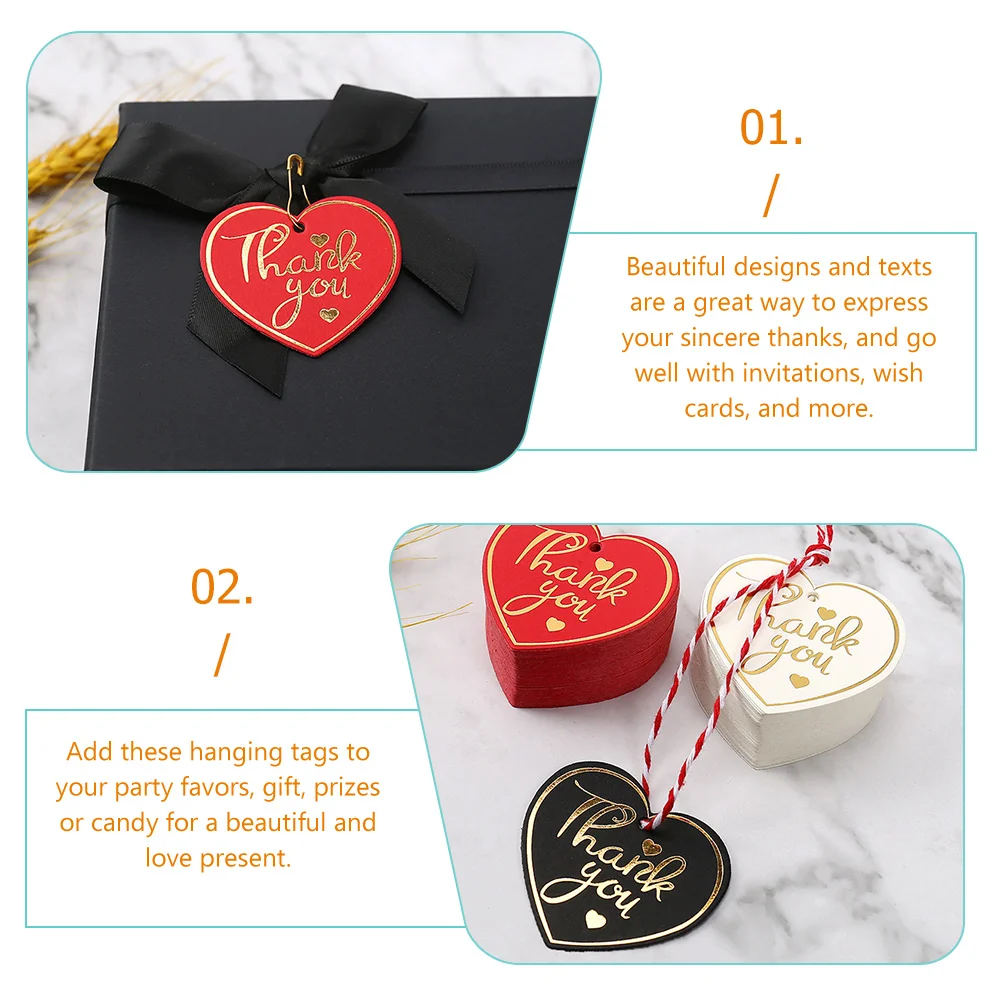 

200 Pcs Commemorate Heart Tag Bride Gifts Label Wedding Thank You Tags