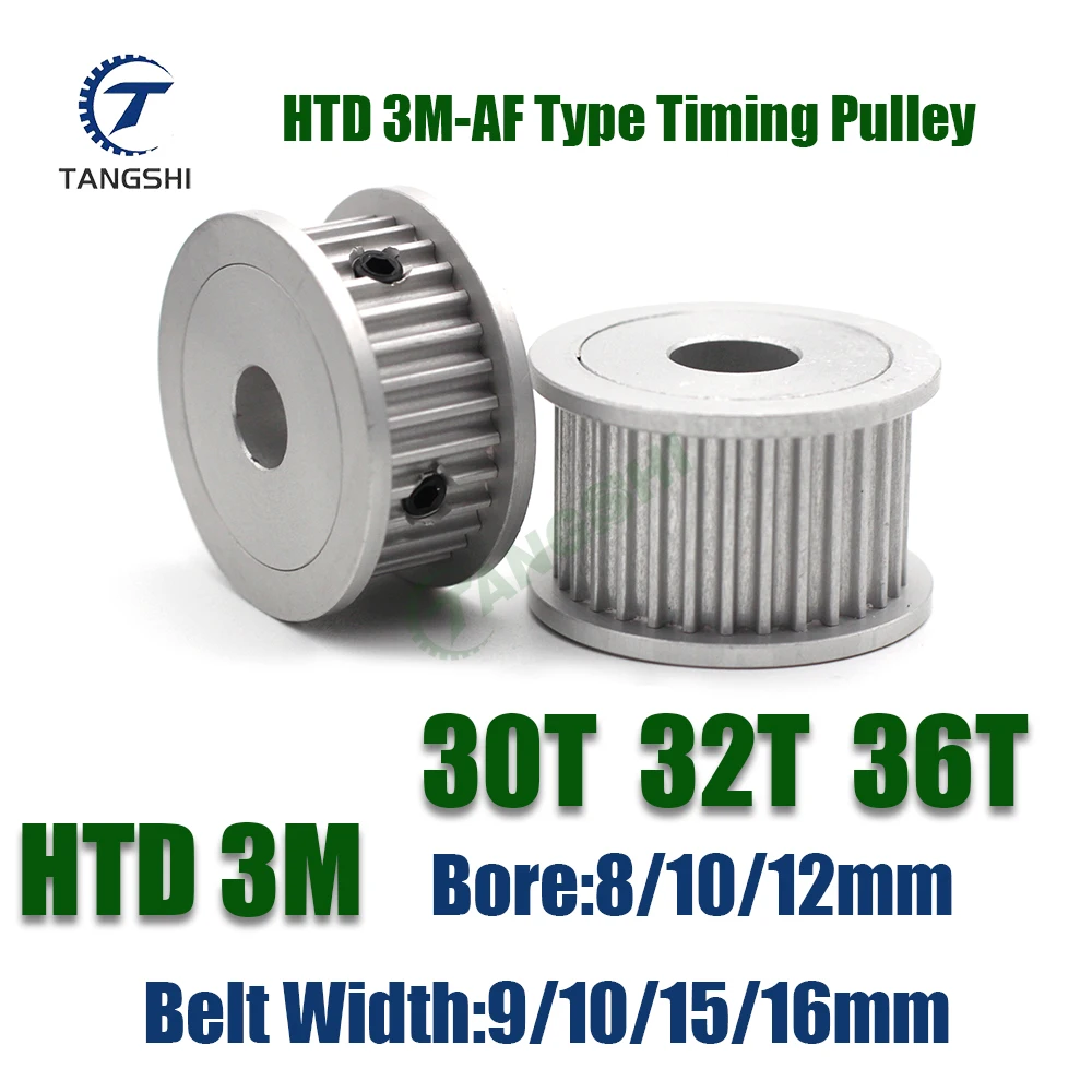 HTD 3M 30T 32T 36 Teeth Timing Pulley Bore 8/10/12mm Belt Width 9/10/15/16mm HTD 3M 30T 32T 36T Synchronous Belt Pulley