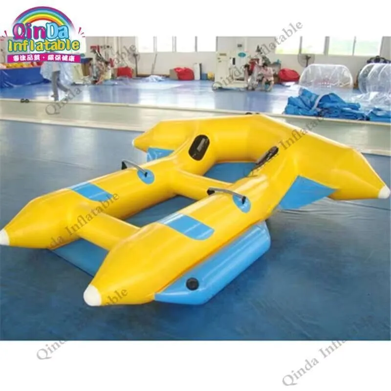 

e Water Banana Boat 0.9mm Pvc Inflatable Flying Fish Towable For Water Park Equipment