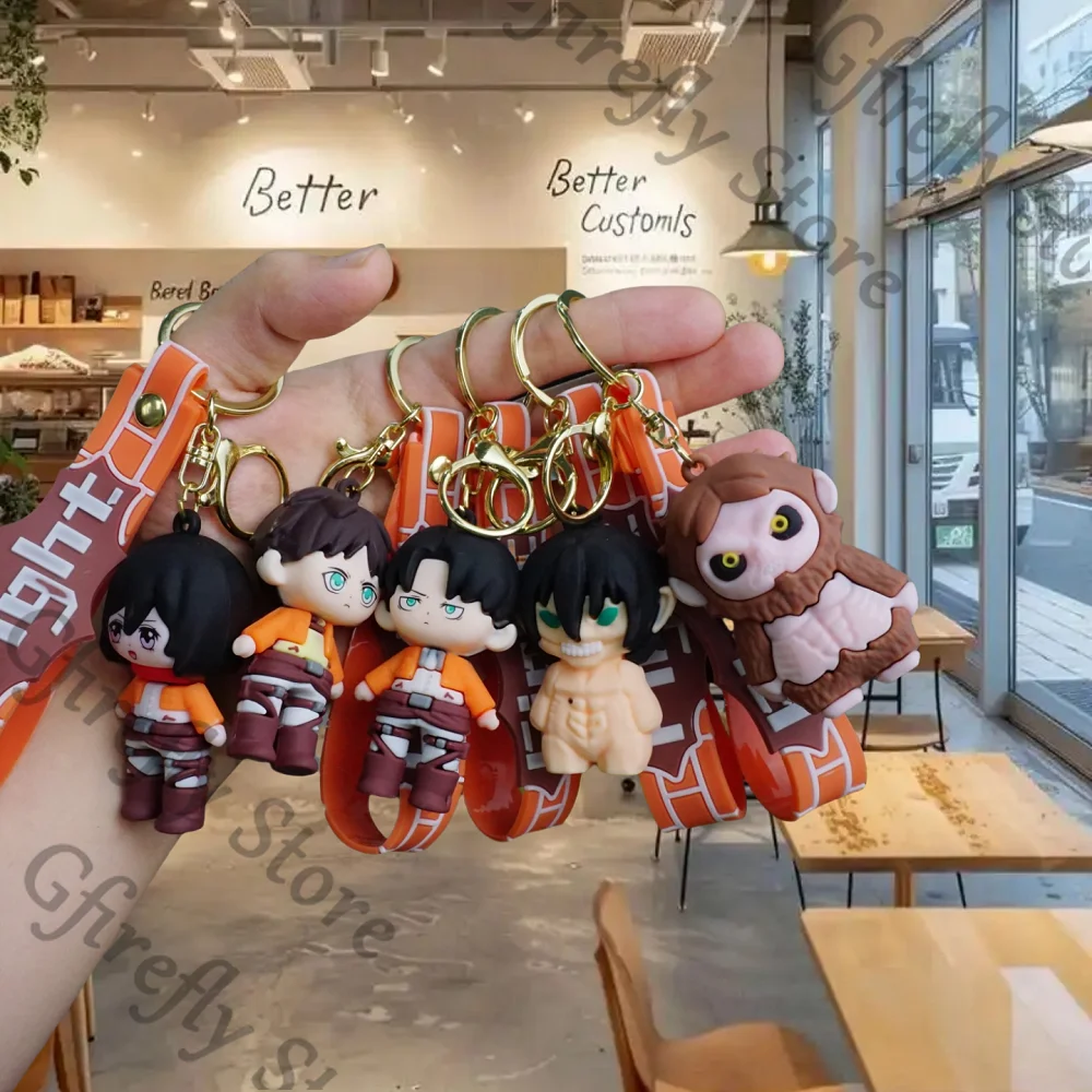 

Bag Keyring Series Anime Attack on Titan Accessories Pendant Hanging Drop Levi Ackerman Ambitus Strap Eren Jaeger Keychain