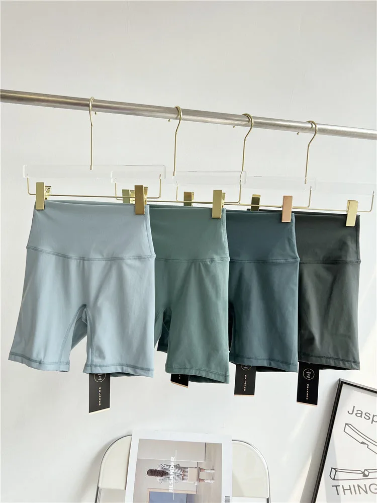 High Waisted Compression Sport Shorts Women Brushed Fabric Fitness Shorts Squat Proof Workout Yoga Shorts