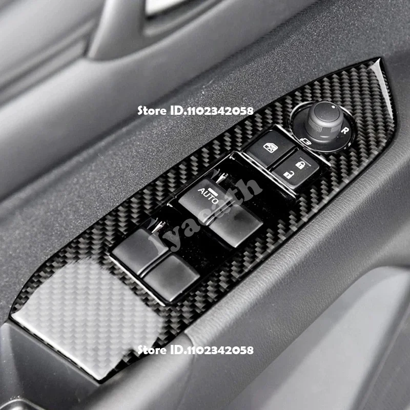 LHD RHD for Mazda CX-5 CX5 KF 2017-2022 2023 Interior ABS Carbon Fiber Window Lift Switch Cover Trim Inside Armrest Frame Trim