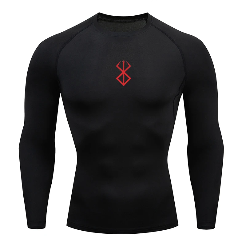 Men\'s Bodybuilding Long Sleeve Compression Shirt Man Breathable Compression Shirt Quick Dry Workout Muscle Tight Shirts for Men