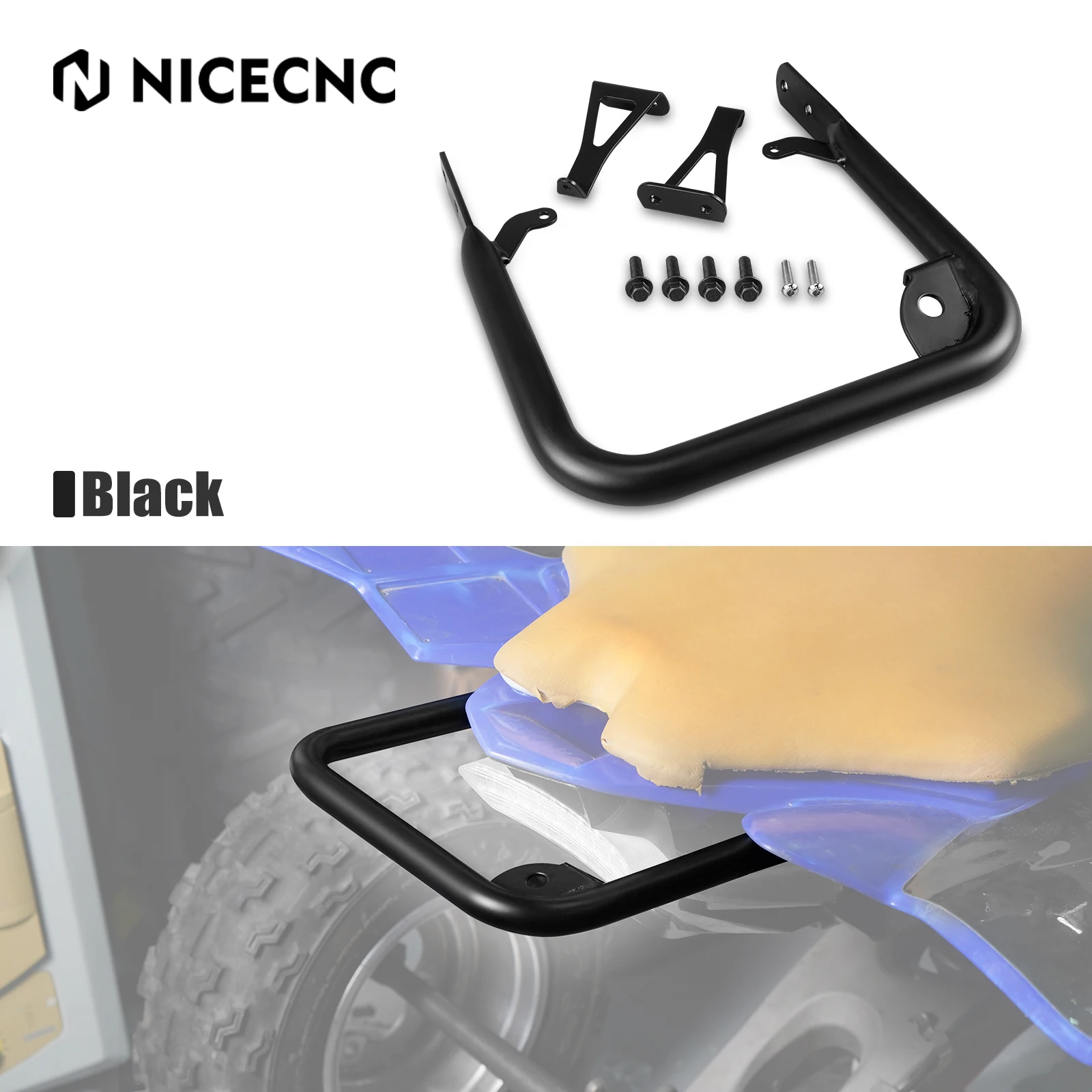 

NICECNC YFZ450R Rear Grab Bar 18P-2845R-20-00 ATV For Yamaha YFZ450R / YFZ450R SE 2009-2023 YFZ450X 2010-2011 Q235 Carbon Steel