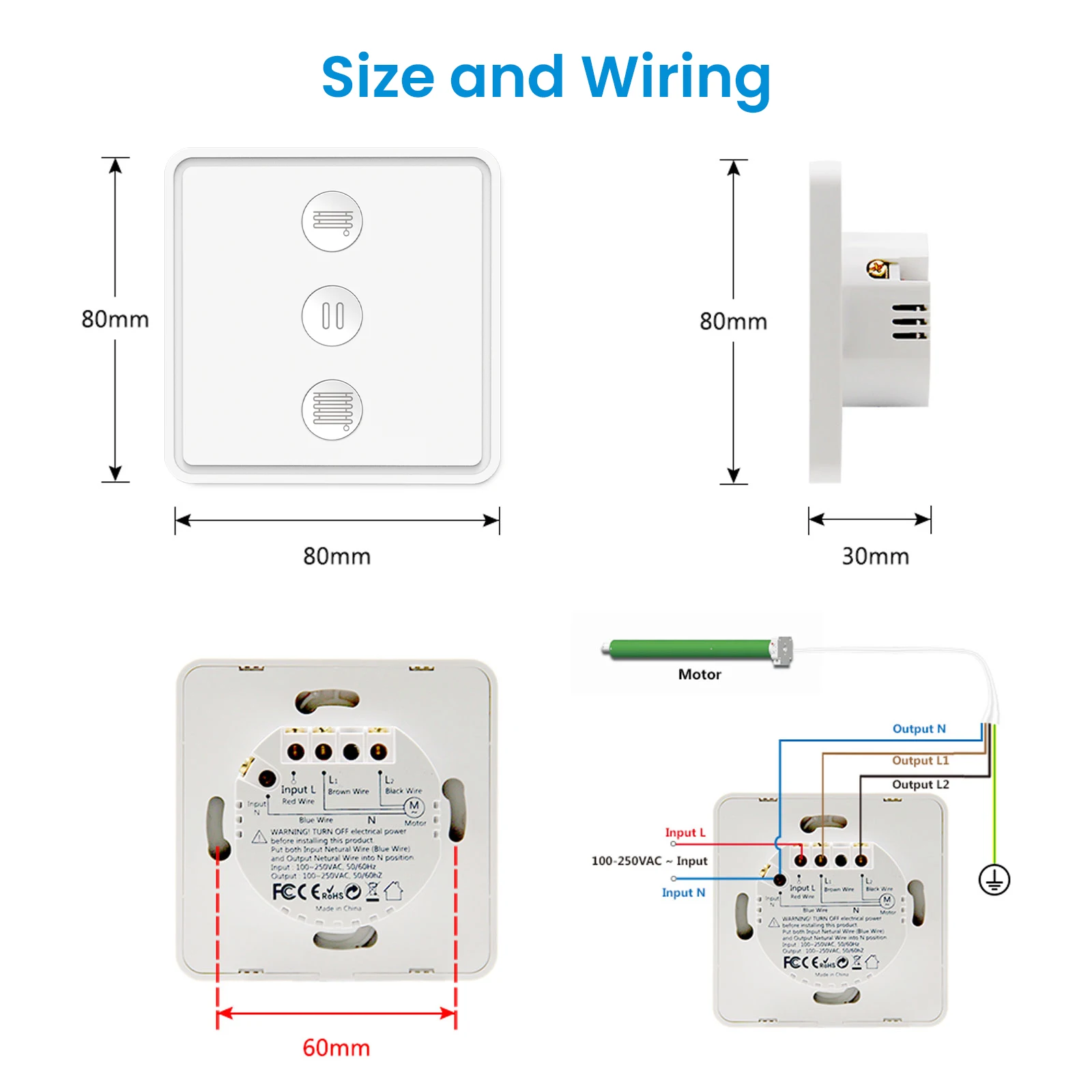 ZigBee Tuya Smart Life Blinds Curtain Switch Remote Control Running Time Setting Work With Google Assistant Alexa