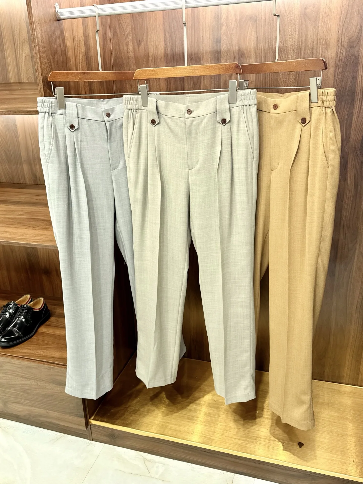 

LP linen blended mulberry silk, light luxury business commuter straight casual trousers