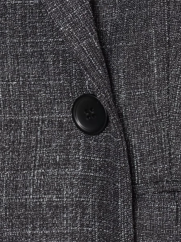 European-style new women's fashion, versatile, elegant, simple solid color straight-cut long-sleeved suit jacket