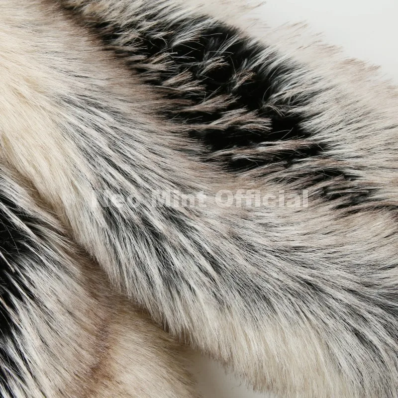 Neo Mint Luxury Brand Design Striped Patchwork Fur Jacket Women Winter Fluffy Faux Fox Fur Coats Chic Girls Thick Warm Outerwear